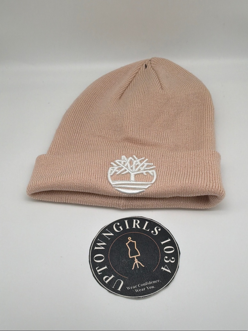 NEW Timberland Blush Pink Knit Cuffed Beanie – NWT – One Size